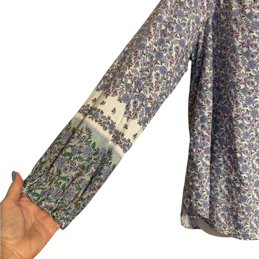 ANN TAYLOR LOFT Pretty  Floral Top    LARGE   #2 - Picture 4 of 7